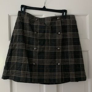 Plaid Buttoned Banana Republic Skirt